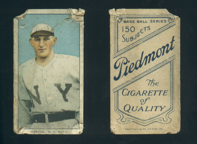 1909 Buck Herzog T206 Piedmont Baseball Card Sgc Collectibles Art 